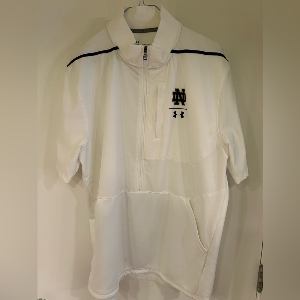 Notre Dame Under Armour White Half-Zip Pullover